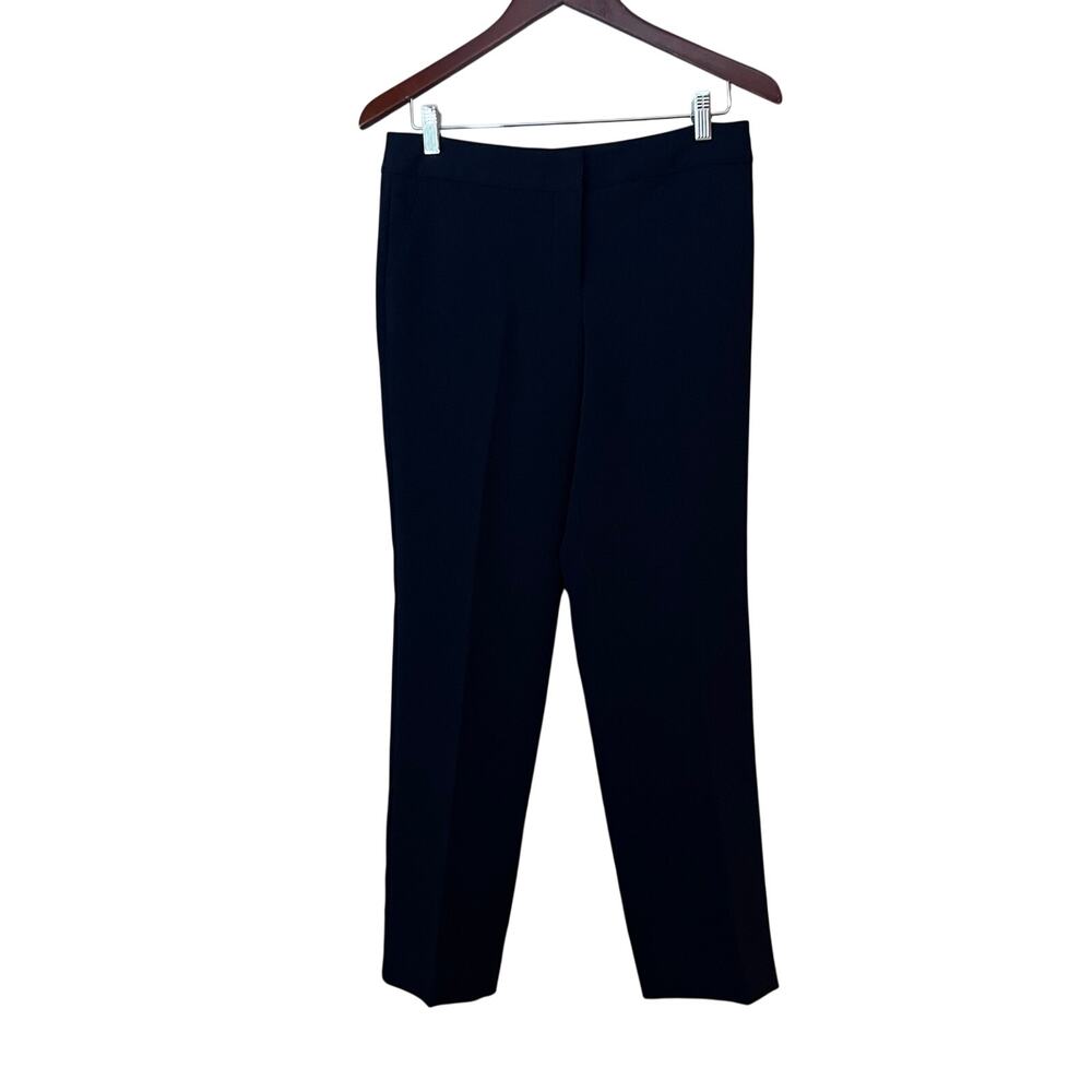 Talbots Straight Leg Trousers Navy Blue 4 Stretch  Lined High Waist 4P Petite